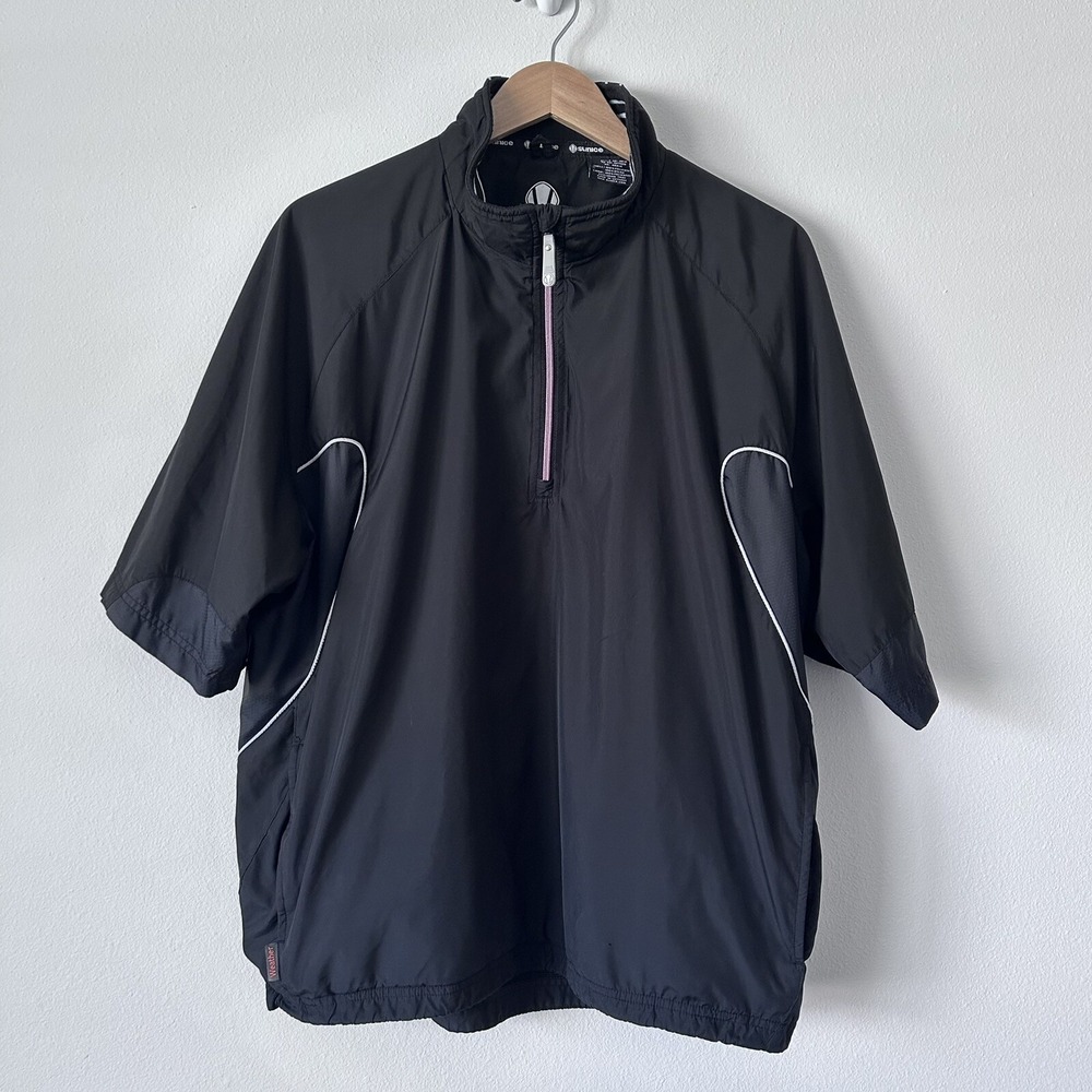 Sunice Jacket‎ XL Black Weather 1/4 Zip Golf Windbreaker Short Sleeve Pullover